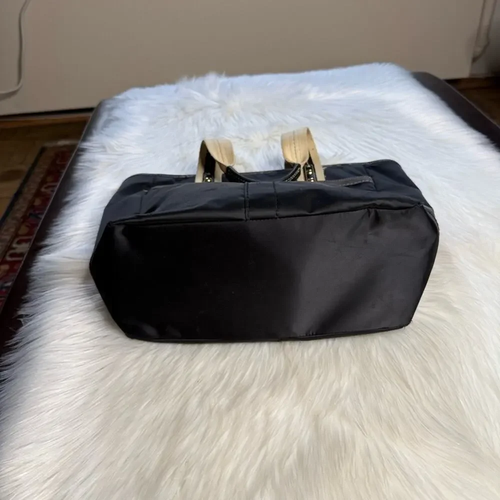 Coach Vintage Black Satin Double Handle Tote Bag